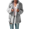 thumbnail image 2 of Mikilon Women Plus Size Winter Warm Loose Plush Zip Hooded Jacket Coat, 2 of 5