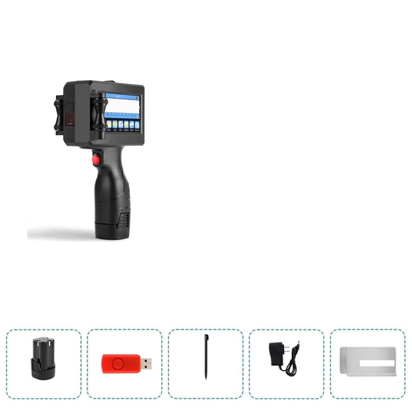Handheld Inkjet Printer 12.7mm with Fast-Drying Ink for Text QR Barcode Batch Number Logo ,Improve Efficiency