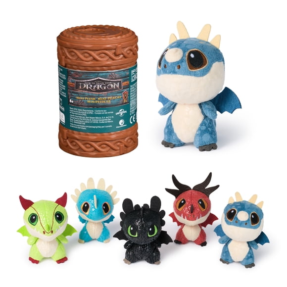 Dreamworks Dragons How to Train Your Dragon, mini peluche surprise, peluche dragon de 7,5 cm, jouets mystère, jouets pour garçons à partir de 4 ans (les styles peuvent varier)