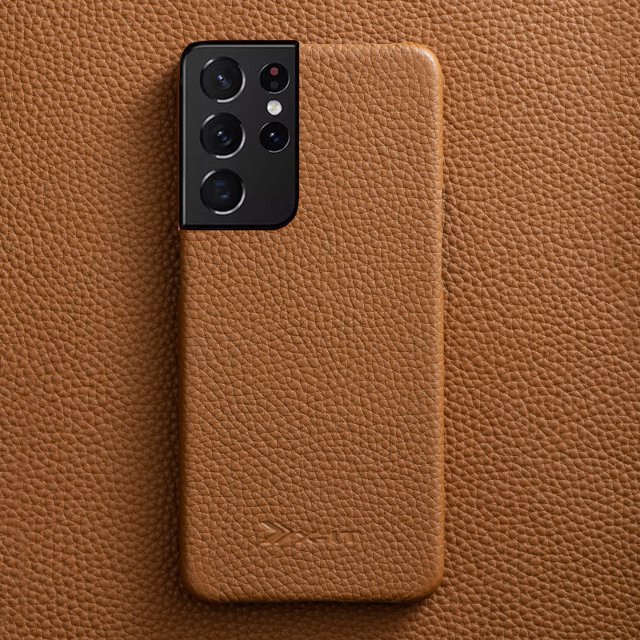 Genuine Leather Case for Samsung Fashion Leather Shell, Intellectual Coffee S20