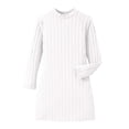 thumbnail image 5 of HXWCHs Robe à Manches Longues Filles Coupe Ajustée Robe Moulante Hiver Chaude Extensible Col Roulé Manches Longues Tenue Décontractée pour Tout-Petits et Enfants avec Doux Blanc 8-9 Ans, 5 of 5