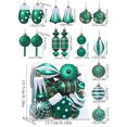 thumbnail image 3 of TopLLC 32 Pcs Christmas Tree Hanging Ornaments Set, Pre-Tied Shatterproof Plastic Assorted Baubles with Rope, Glitter Xmas Tree Decorative Pendants Christmas Decorations for Party Holiday Wedding, 3 of 6