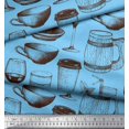 thumbnail image 2 of Soimoi polyester Crepe Fabric Jug,Wine Glass & Cups Print Sewing Fabric Yard 42 Inch Wide, 2 of 3