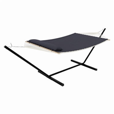 Chaise Hamac Suspendue pour Intérieur Extérieur - Siège Balançoire Confortable et Respirant - Conception à Plat avec Coussin et Maille de Corde Tissée (à Plat), n'Inclut Pas le Sac de Transport, Gris