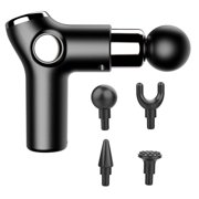Muscle Therapy Device for Athletes Body Muscle Massager Handheld Massager 6 Adjustable Strength Levels 4 Massage Heads, Black