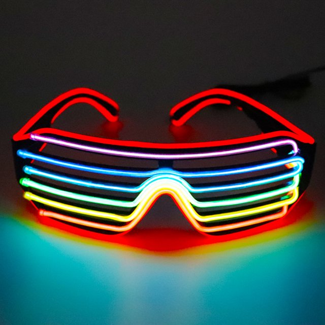 Labymos LED Glasses 3Colors Optional Light Up El Wire Neon Rave Glasses Twinkle Glowing Party