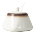 thumbnail image 1 of Sugar Bowl with Lid and Spoon, 430ml Ceramic Sugar Bowl, Japanese Salt Jar Container, 1 of 6