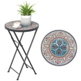 thumbnail image 1 of Outsunny Table d'Appoint de Patio en Mosaïque, Table de Balcon Pliante de 14 Pouces, Couleurs Mixtes, 1 of 10