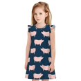 thumbnail image 1 of Vsdgher Cochon 1 pour Filles Chemises de Nuit Manches Courtes à Volants Robe de Nuit Pyjama pour Fête Pyjama-TG, 1 of 6