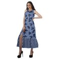 thumbnail image 3 of Moomaya Robe Longue Imprimée pour Femmes, Fente avant, Aguichant, Sans Manches, en Rayonne, Robe de Mariage, 3 of 4