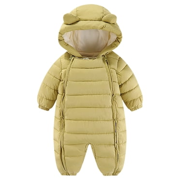 Posijego Unisex Baby Girls Boys Winter Puffer Snowsuit Long Sleeve Lightweight Warm down Jumpsuit with Hooded