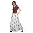 thumbnail image 2 of Moomaya Printed Rayon Cold Shoulder Crop Top And Skirt Ethnic Set For Women, 2 of 6