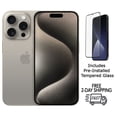 thumbnail image 1 of Refurbished Apple iPhone 15 Pro Max w/ Pre-Installed Tempered Glass - eSIM ONLY - (Fully Unlocked) 1TB Natural Titanium (Grade A), 1 of 1