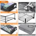 thumbnail image 2 of Under Bed Storage with Wheels, 2 Pack Under Bed Storage Containers with Clear Lids, XXL 65L Under Bed Storage Organizer, Rolling Under Bed Metal Drawer for Blanket, Clot, 2 of 6