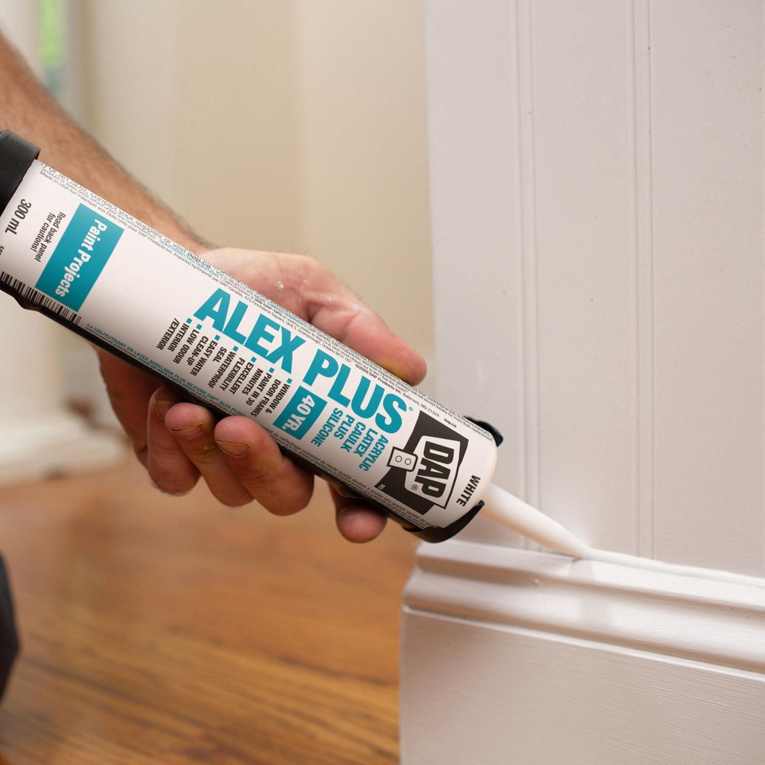 DAP Canada Alex plus Acrylic Latex Caulk plus Silicone, 300ml, Clear