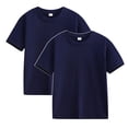 thumbnail image 2 of RKSTN 2 Pcs Chemises Filles Manches Courtes Col Rond Hauts Basiques Doux Mode Été 100 % Coton Pull Uni Enfants Hauts Enfants, 2 of 5