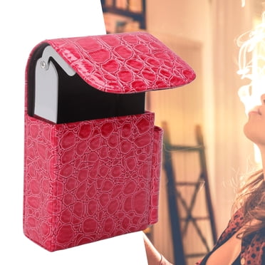 Étui à Cigarettes, Longue Durée de Vie Boîte à Cigarettes Capacité 20 Fonctionnement Facile pour la Maison pour Zone de Fumée Noir, Rouge Rosé