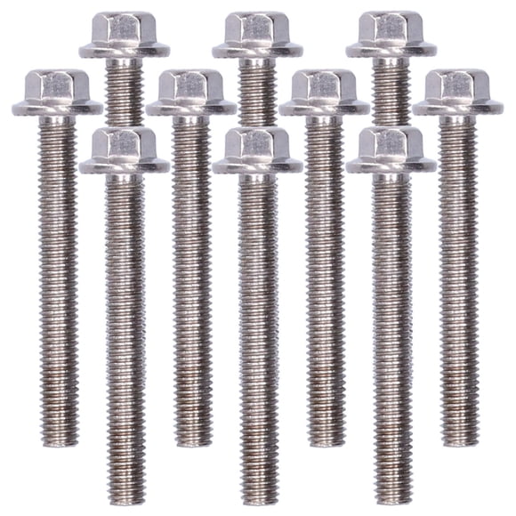 Fyydes Flanged Hex Head Bolts,10Pcs Flanged Hex Head Bolts Stainless Steel 304 Screws Accessory M5 10/12/16/20/25/30/35/40mm,Hex Screws Accessory