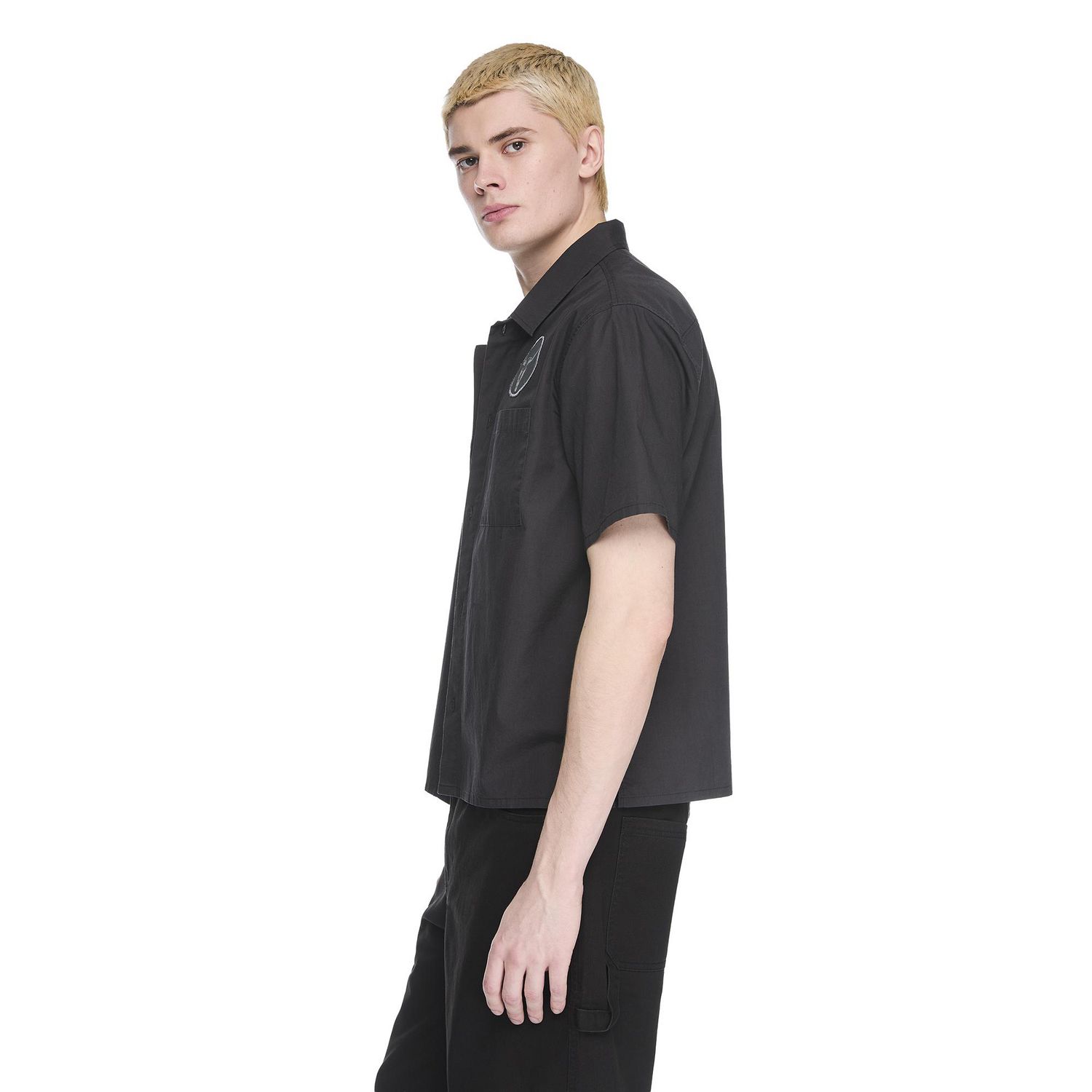 No Boundaries Men's Short Sleeve Mechanic Shirt