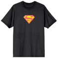 thumbnail image 1 of Superman Logo Comic Style Back Hit Adult Black T-Shirt, 1 of 3