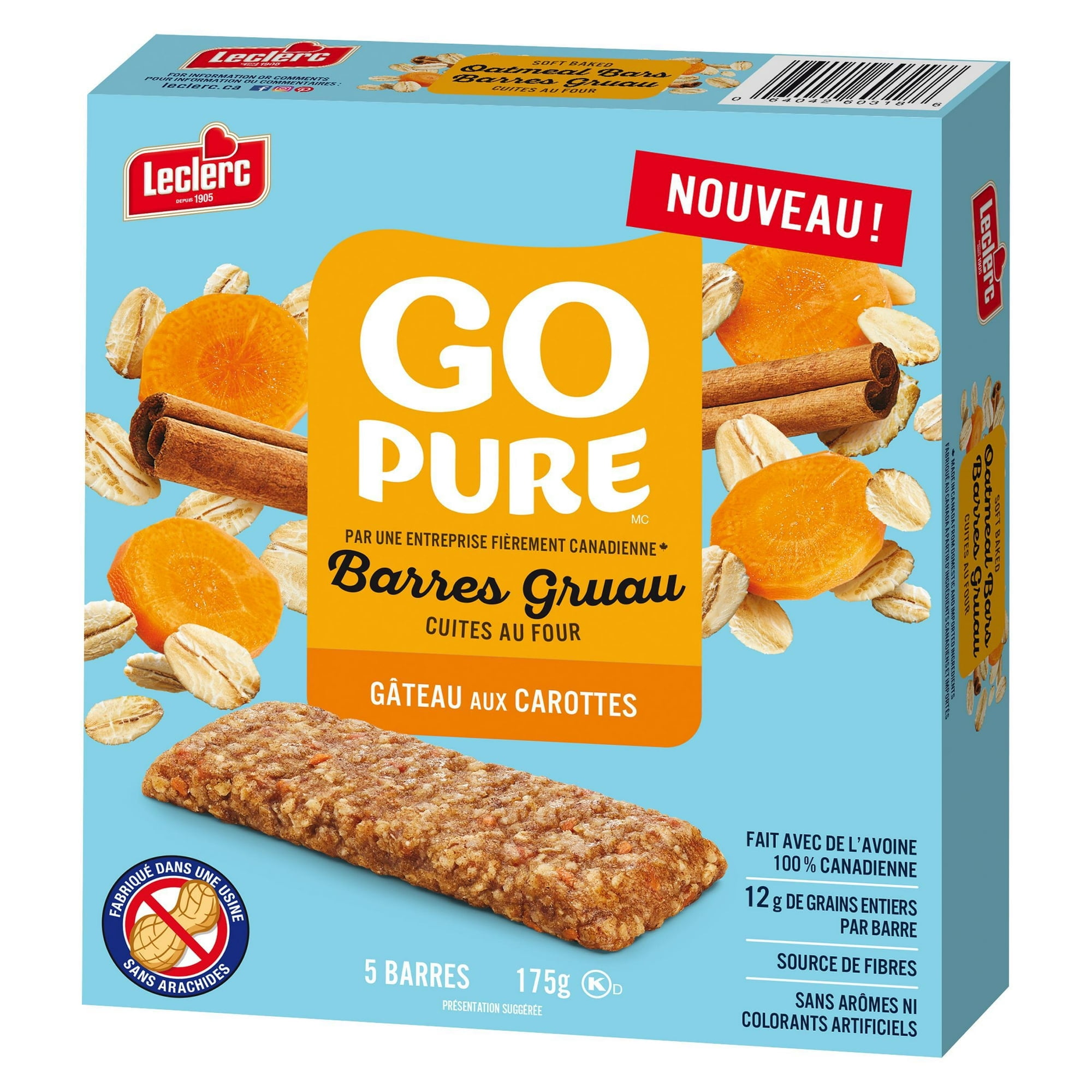 Barres Gruau Go Pure Gateau Aux Carottes