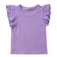 thumbnail image 1 of EYIIYE T-Shirt à Manches à Volants pour Bébé Fille Haut Tee Basique Tenue d'Été, 1 of 5