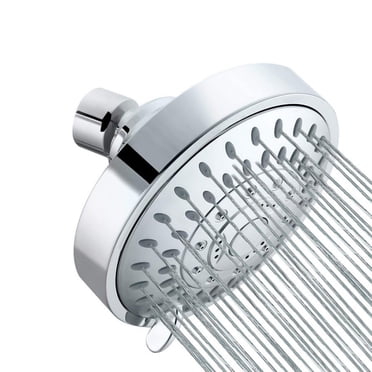 axGear Pommeau de Douche Haute Pression de 4 Pouces avec 5 Réglages, Fini Chrome, Joint à Bille Pivotant