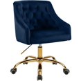 thumbnail image 2 of Meridian Furniture Arden Swivel Adjustable Navy Velvet and Gold Office Chair, 2 of 6