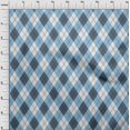 thumbnail image 4 of oneOone Rayon Teal Blue Fabric Check Craft Projects Decor Fabric Printed By The Yard 56 Inch Wide, 4 of 4