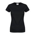 thumbnail image 1 of T-Shirt de Protection Solaire à Manches Courtes pour Femmes, Ajusté, Yoga, Course, Gym, Entraînement, Basique en Coton, Col Rond, Longueur Tunique, Noir TTG, 1 of 3