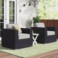 thumbnail image 2 of Living Source International Chaises de Patio avec Coussins en Noir/gris (Ensemble de 2), 2 of 3