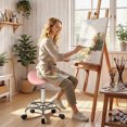 thumbnail image 2 of HOMCOM Saddle Stool Adjustable Rolling Salon Chair Pink, 2 of 10