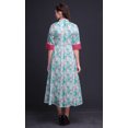 thumbnail image 3 of Bimba Leaves Ladies Button Down Print Dress A-Line Cocktail Party Shirt Dress-XX-Large, 3 of 5