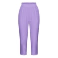 thumbnail image 5 of Yuyuzo Womens Plus Size Capris High Waisted Straight Leg Solid Color Bottom Capri Pants for Women 3/4 Slacks, 5 of 5