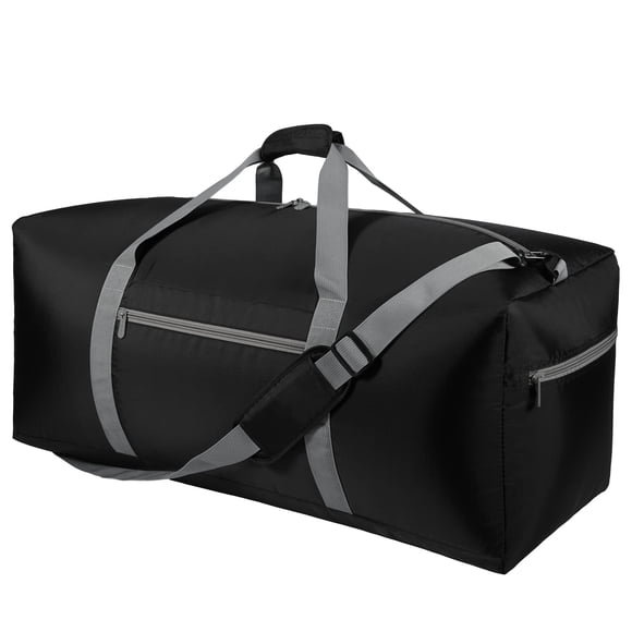 iFARADAY Foldable Duffel Bag 30 inch 75L Large Lightweight Luggage for Travel Camping Storage-Black