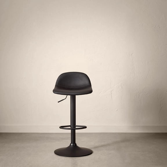 Bouclair Tabouret de Bar Réglable Noir en Similicuir et Métal