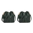 thumbnail image 2 of maskred Bucket Shoulder Bag Drawstring Bag Purse Handbags Small Shopping Green 22x11x19CM 2Set, 2 of 6
