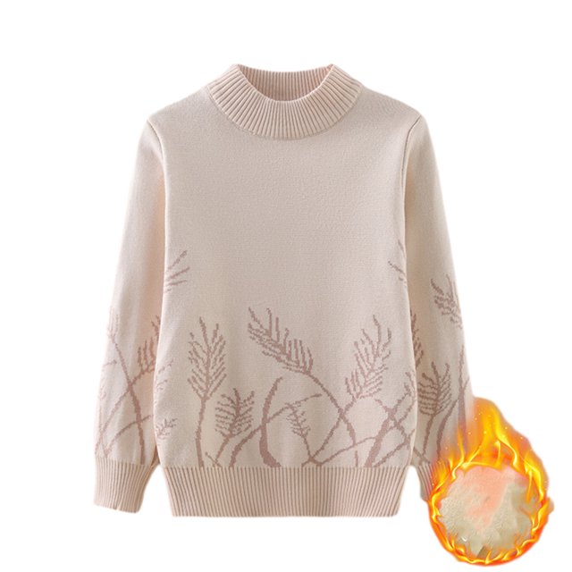 QUDDERR Pull-Over pour Filles et Garçons 2-13T, Col Rond, Tricot en Polaire, Épais, Automne Hiver