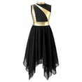 thumbnail image 3 of zdhoor Robe de Danse Maman et Moi Métallique Sans Manches Ballet Louange Moderne Lyrique Robe Costume de Performance Filles01Noir A 10, 3 of 7