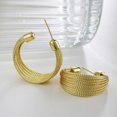 thumbnail image 3 of HOARBOEG Ladies Fashion Golden Half Geometric Earrings Jewelry Gift Mother's Day Jewelry, 3 of 9