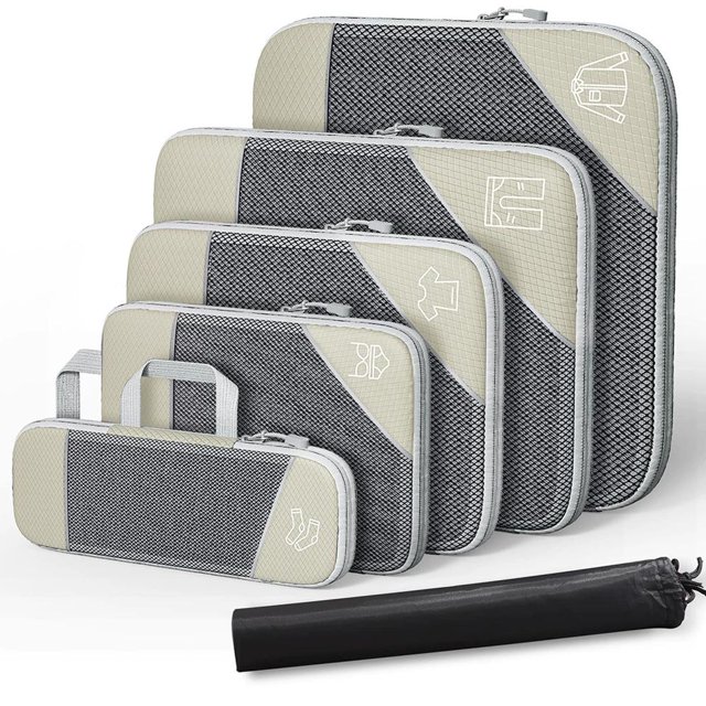 Compression Packing Cubes for Travel, Compressible Space-Saving Packing Cubes, Luggage Organizer, Travel Essentials for Women