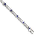 thumbnail image 1 of 925 Sterling Silver Blue and Clear Cubic Zirconia Bracelet, 1 of 3