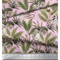 thumbnail image 2 of Soimoi Poly Georgette Fabric Leaves & Lemur Animal Printed Craft Fabric by The Yard 42 Inch Wide, 2 of 3
