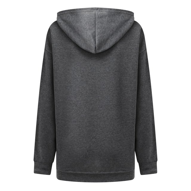 IROINID Économies Vêtements d'Hiver pour Femmes Chandails à Capuchon à Enfiler Détente Imprimé Col Rond Chandail à Manches Longues, Gris