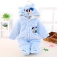 thumbnail image 2 of MIASHUI Barboteuse Ourson pour Bébé Combinaison d'Hiver Garçons Filles Chaude à Capuche, Bleu Pâle, 6-12 Mois, 2 of 4