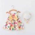 thumbnail image 2 of Robe Bébé Robe Tutu pour Bébé Fille Robe d'Été Sans Manches pour Fille avec Chapeaux Deux Pièces Robe de Fée Tout-Petit 1-2 Ans, 2 of 8