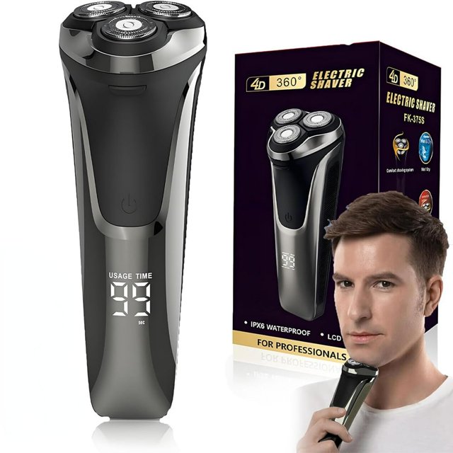 Estbridge Rasoir Électrique Rasoir Électrique Rotatif 4d Étanche Ipx7 Rasoir Électrique Pro 2025 Nouveau Rasoir Électrique Rechargeable pour le Visage pour Hommes Rasage à Sec et Humide (2 Ensembles)