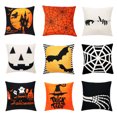 thumbnail image 5 of Wangscanis Housse de Coussin, Taie d'Oreiller Carrée à Motif de Dessins Animés d'Halloween, 5 of 5