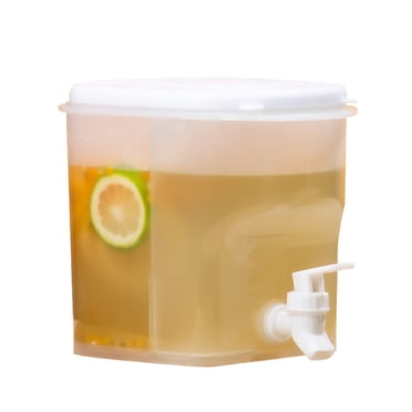 Aqestyerly Plastic Beverage Dispenser With Tap,3.5L Drink Container With Ice Compartment and Lid,Large Juice Lemonade Dispenser For Party Kitchen HWRETIE