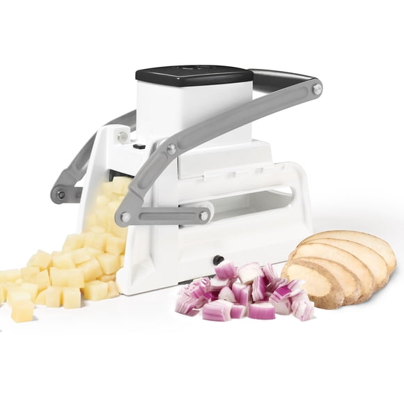 Starfrit Pro Fry Cutter & Cuber, Includes Julienne Blade, Makes Slices, Fries and Cubes, Stainless Steel Blades, Easy to Clean